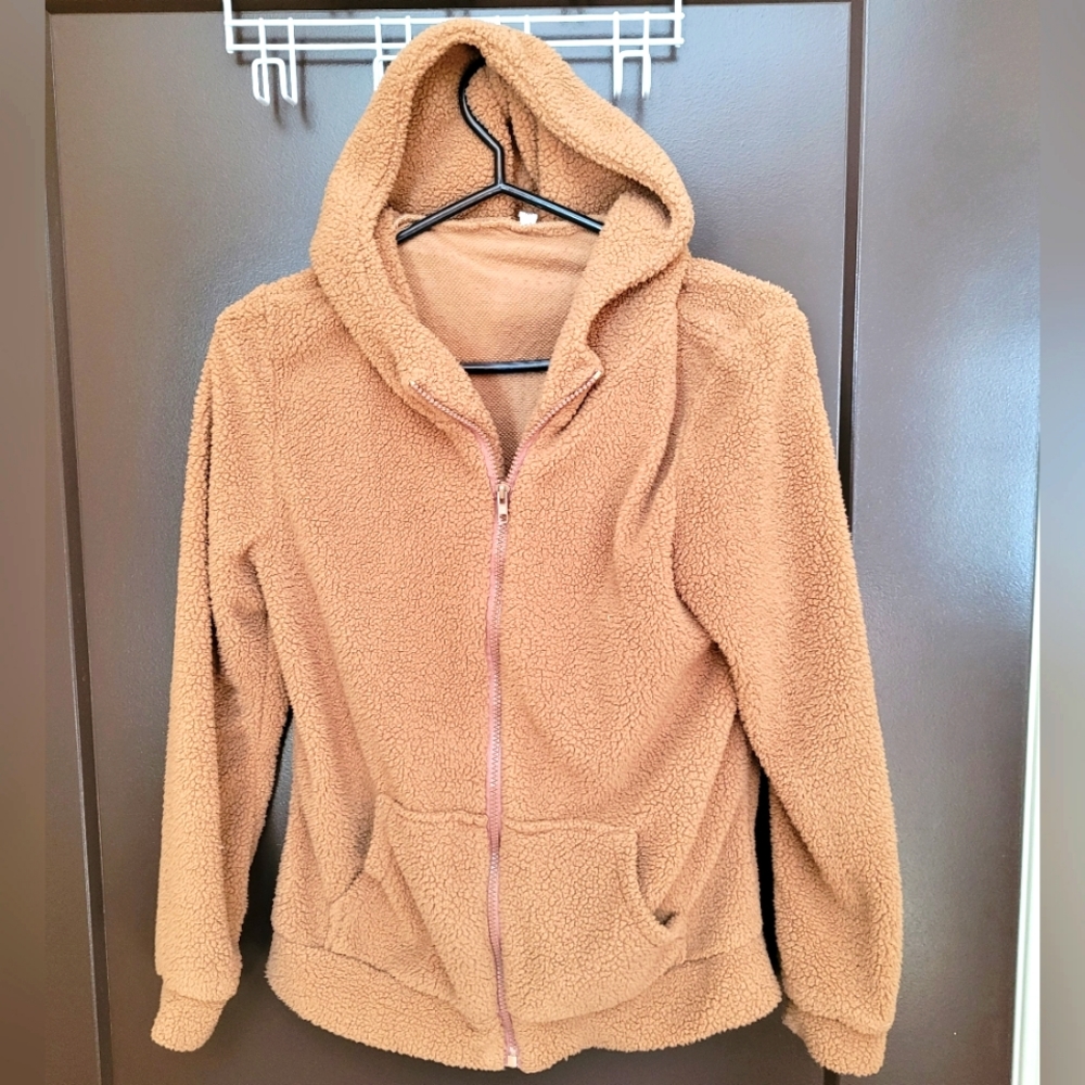 Sherpa looking zip up hoodie.